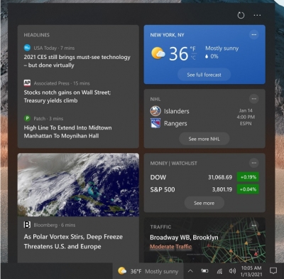 all new microsoft windows 10 news and interests feed feature in 2021