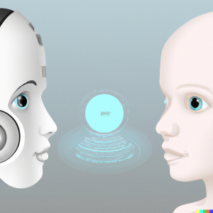 AI Robots listening to humans and copy humans voices to act more like humans.
